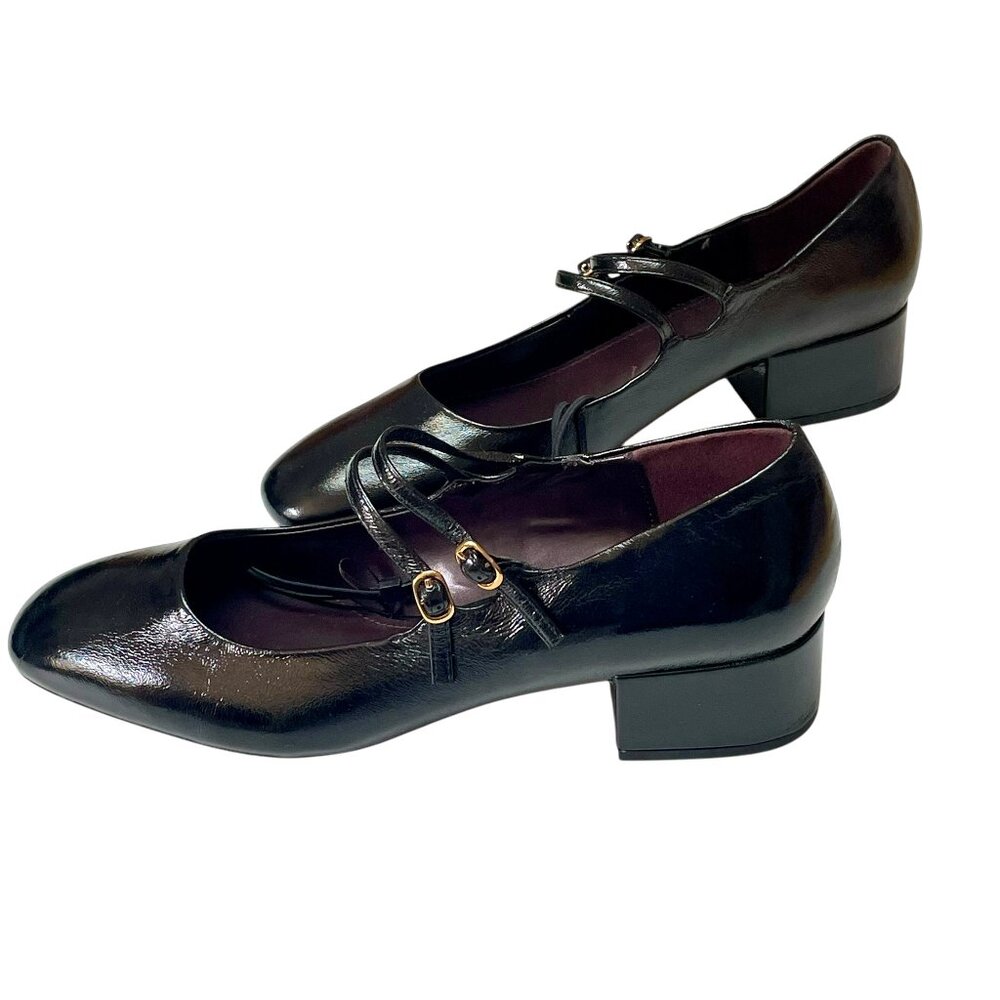 Zara Black Heeled Mary Jane Shoes